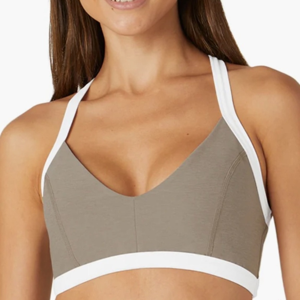 Beyond Yoga Spacedye Outlines Sports Bra Birch Cloud White - L